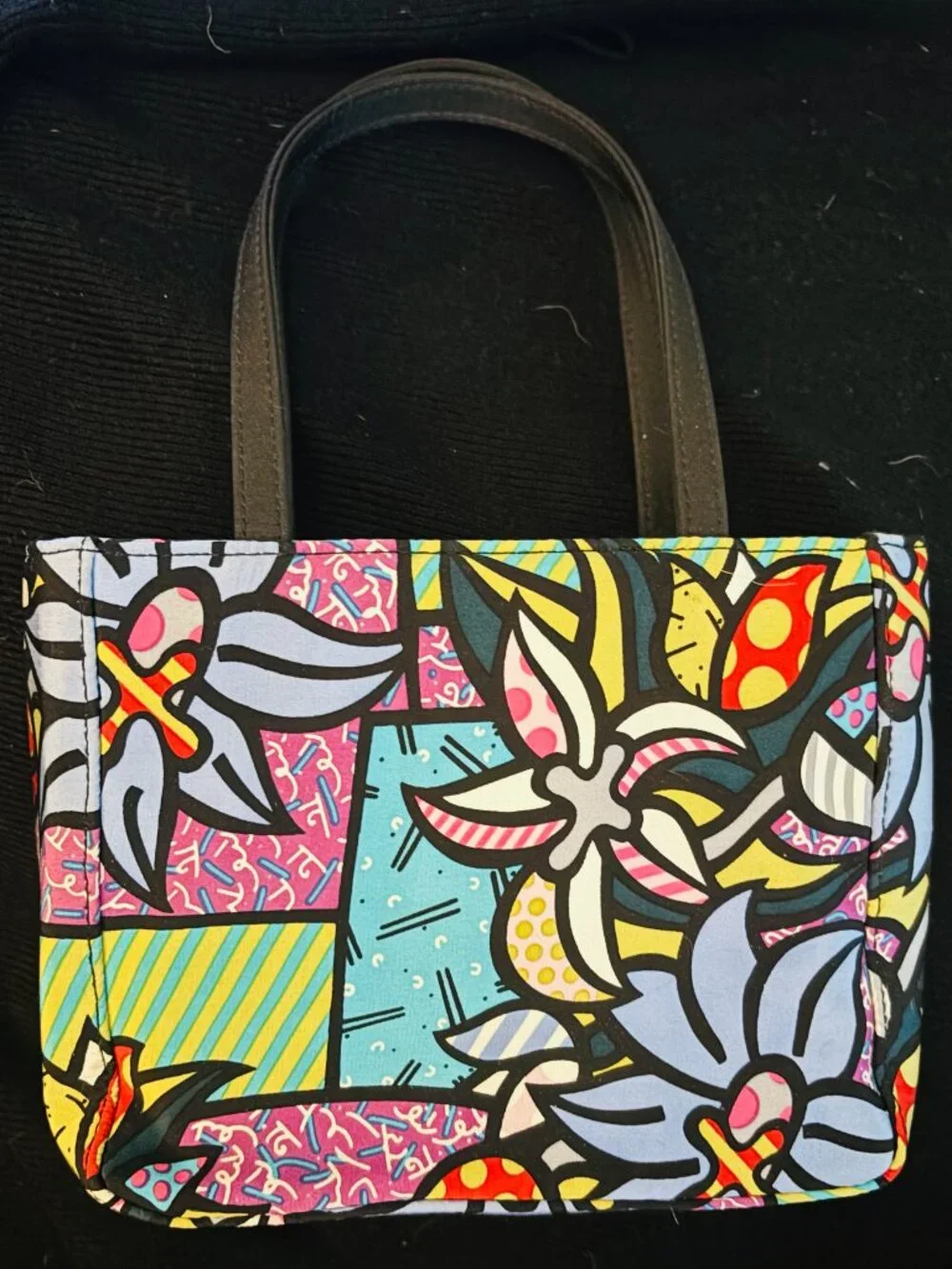 Super RARE! Nicole Miller × Britto Collab Silk Pop Art Handbag (Circa 1999–2001) - Picture 2 of 16